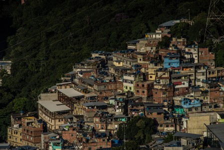 Early morning looking at some of the larger favelas adjacent to Ipanema Beach in Rio de Janeiro